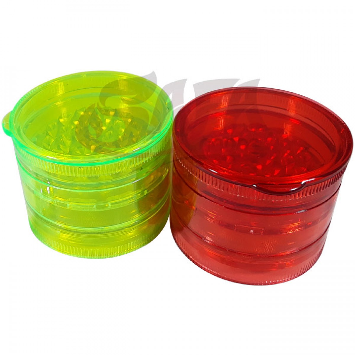 60mm Clear Plastic Grinders 5 Stage 8pc